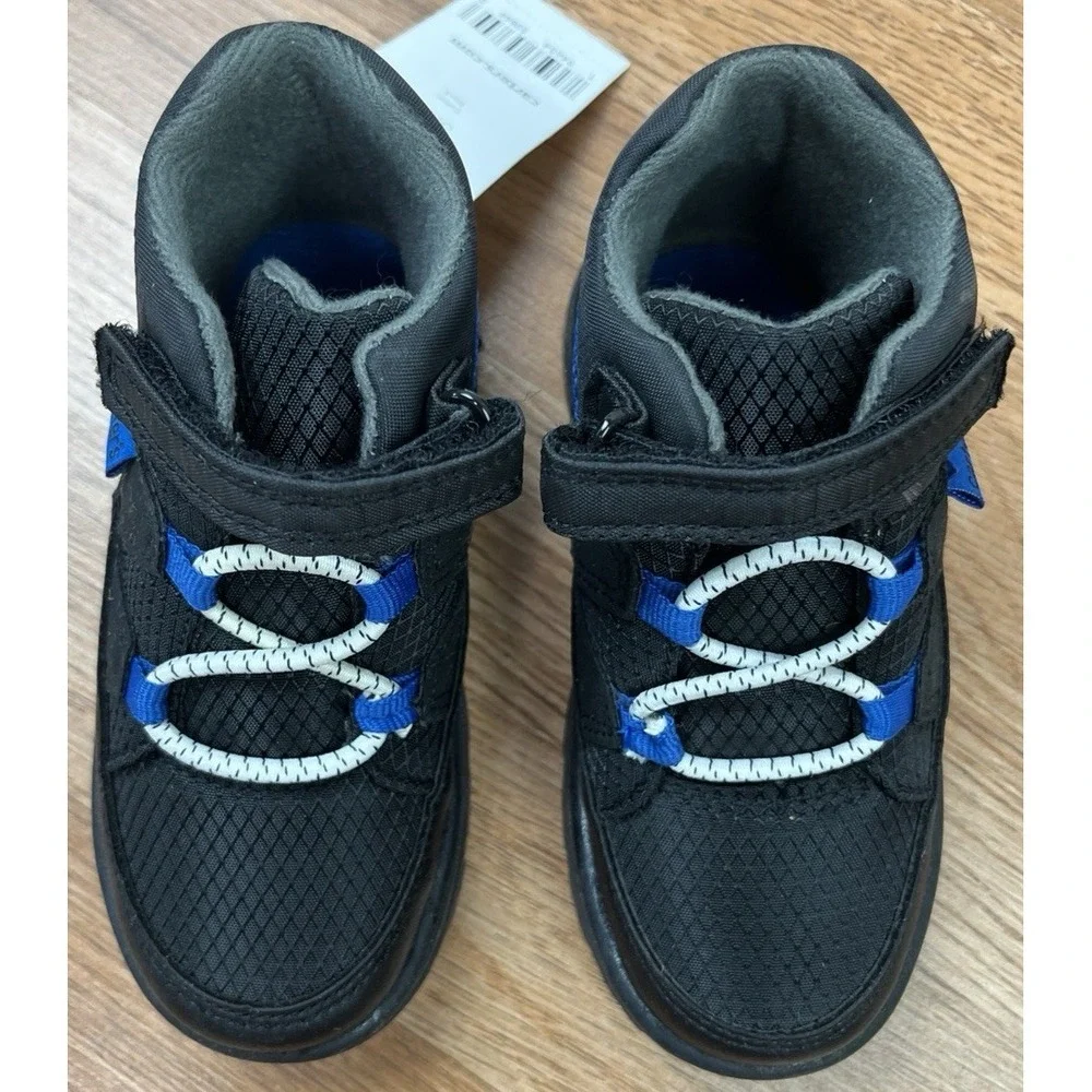 Carter's Hart Winter Boots Toddler Boys Size 8 Black Hook & Loop Closure NEW